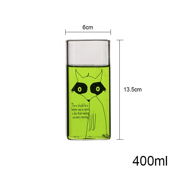 Милая стеклянная чашка Homies креативная домашняя без крышки для молока квадратная