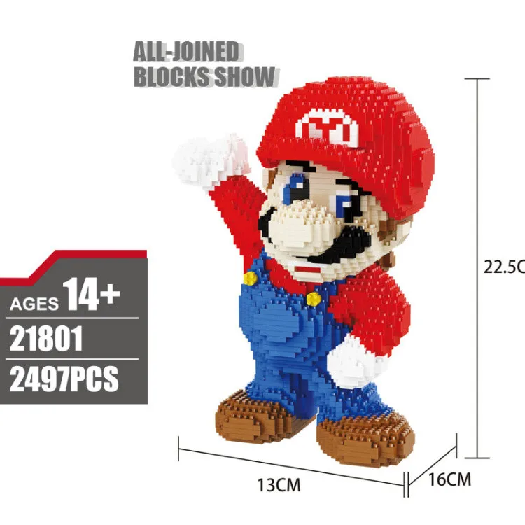 2200 шт. 21822 и т. Д. Мультяшная фигурка Koopa King аниме алмаз здания конструктор Сделай Сам игрушки для детей Подарки Brinquedos детей