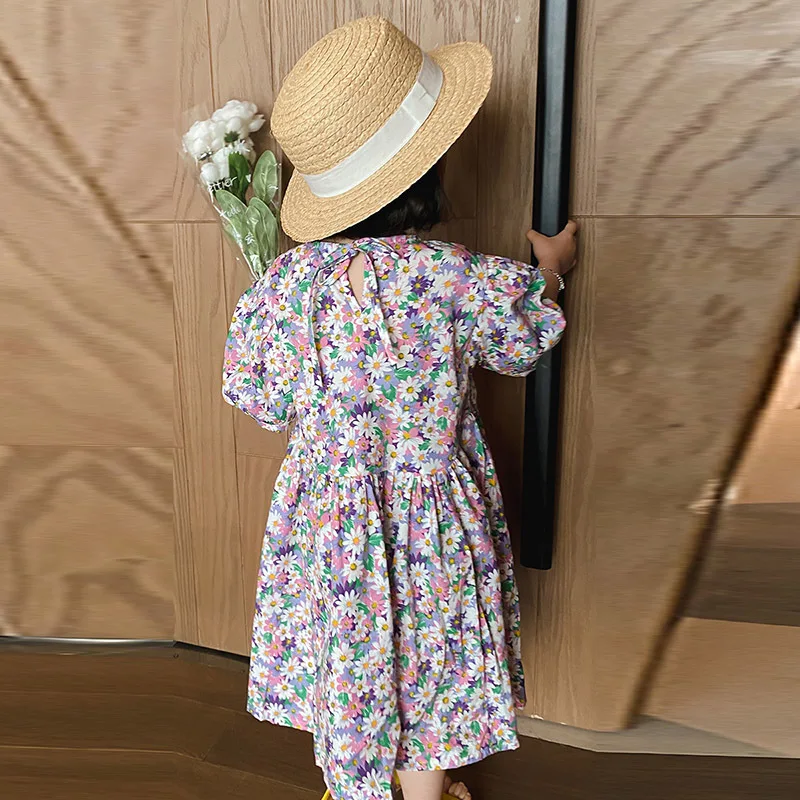 

LILIGIRL Family Look Outfit Girl Dress Fashion Floral Mother And Daughter Skirt Short Sleeves Dress Mommy And Me Clothes