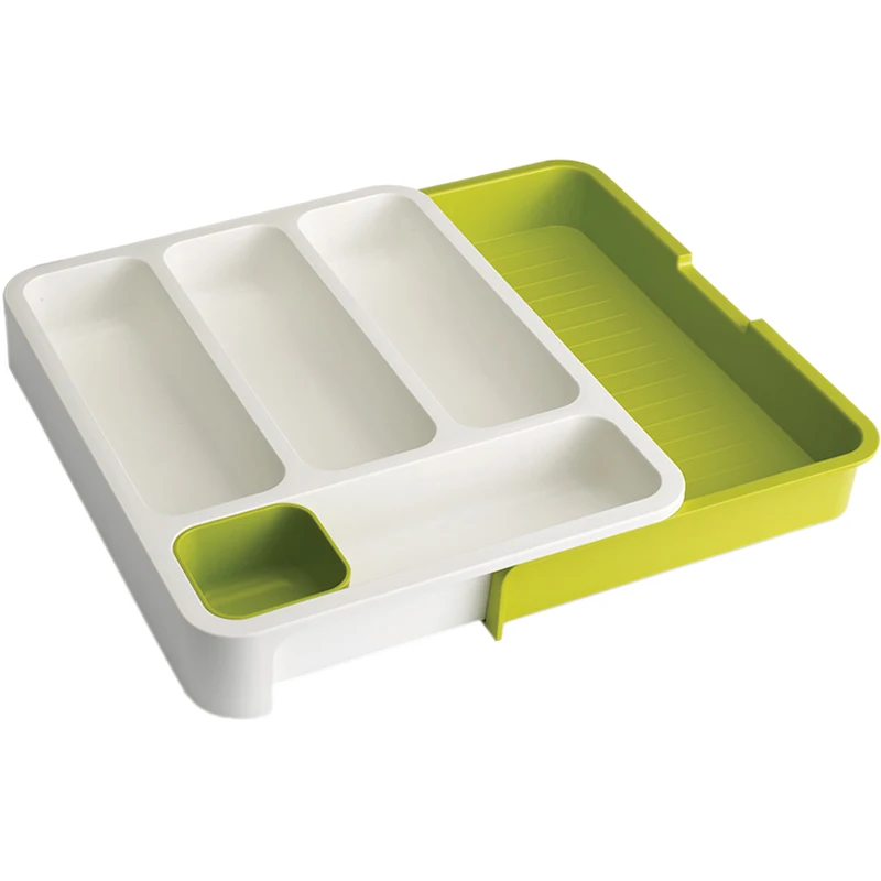 Drawer shelf green Ящик Органайзер стеллаж выдвижной ящик для хранения держатель ножа упаковка для столовых приборов - Цвет: Drawer shelf green