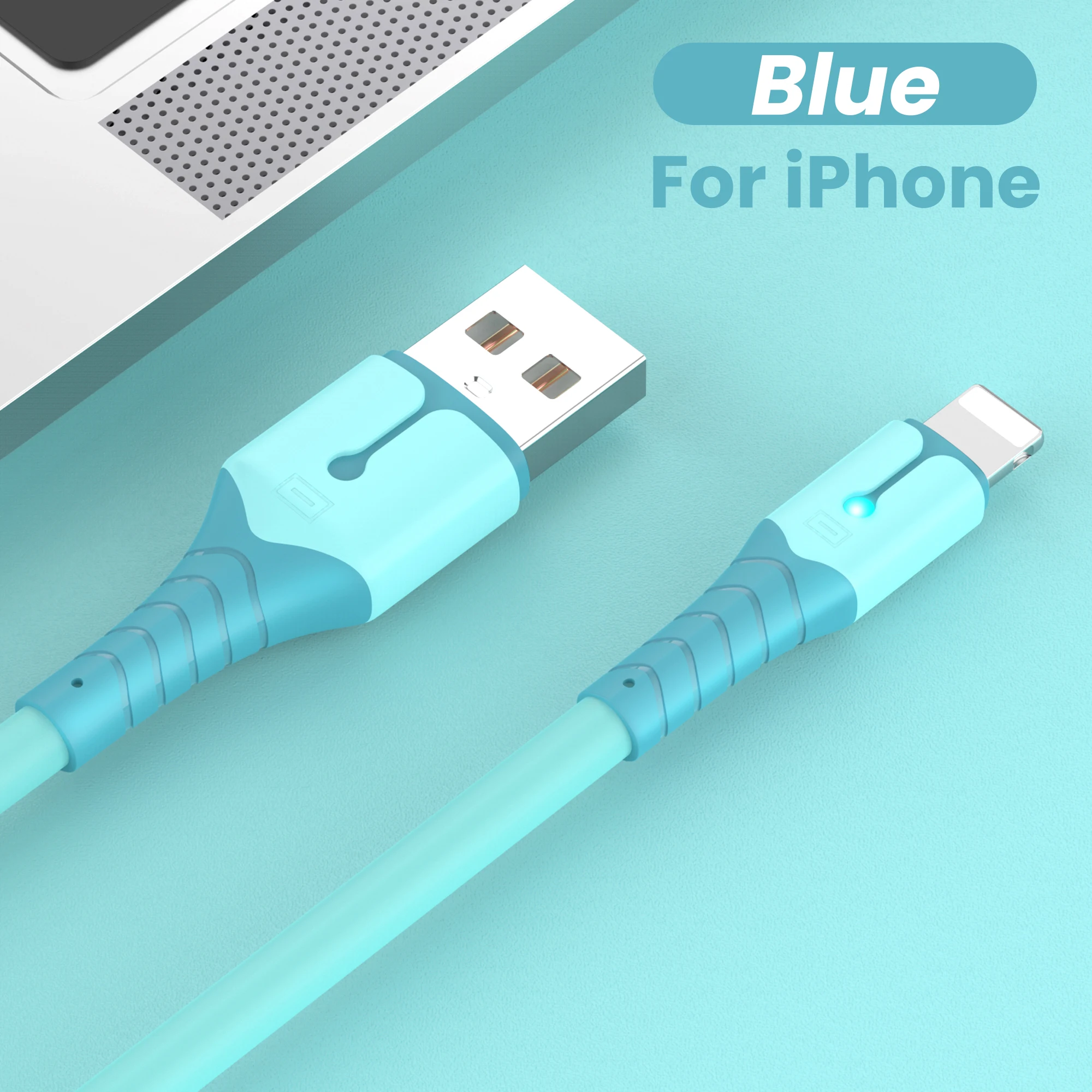 

Data Cable For iPhone 12 Mini 12 Pro Max X XR 11 XS 8 7 6s Liquid Silicone Charging Cable Data Cable Phone Charger Cable