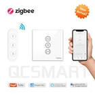 Переключатель для штор Tuya Smart Life ZigBee 3,0 с дистанционным управлением, для солнцезащитного козырька, для штор, для голосового управления Google Home