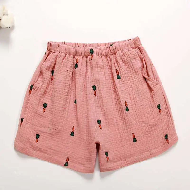 Пижамные шорты с принтом для женщин хлопковая летняя одежда сна штаны Женская