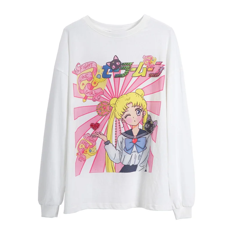 2019 осень cec Кофты с рисунками героев мультфильма Длинные рукава для женщин