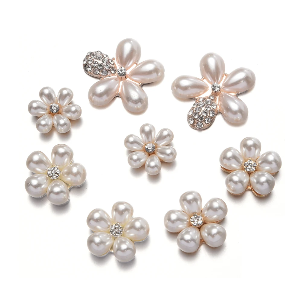 

10cs/lot five six pcs waterdrop flowers base alloy craft for diy Jewelry hairdressing brooch clothing bags sewing accessories