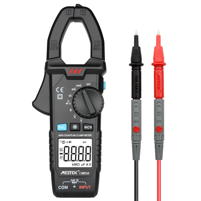 

MESTEK 6000-10000 Counts true-rms 600A Digital clamp meter Non-contact Ac Voltage Detection Flashlight for Dark Area