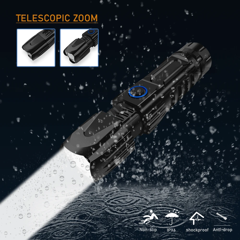 

MINI 300000 LUMEN XHP90.2 MOST POWERFUL LED FLASHLIGHT LED TORCH XHP70 RECHARGEABLE TACTICAL FLASHLIGHTS USB XHP50 HAND LAMP