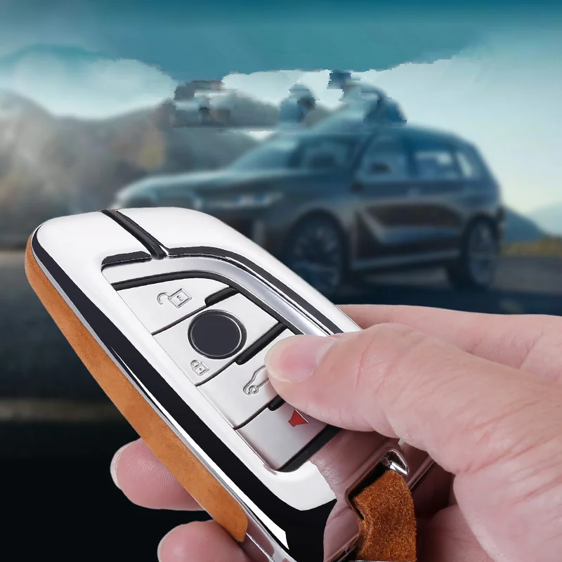 Flip fur Leather shell New Car Key Case Keychain for BMW new 1 3 4 5 6 7 series F10 F20 F30 smart buttons Accessories | Автомобили и