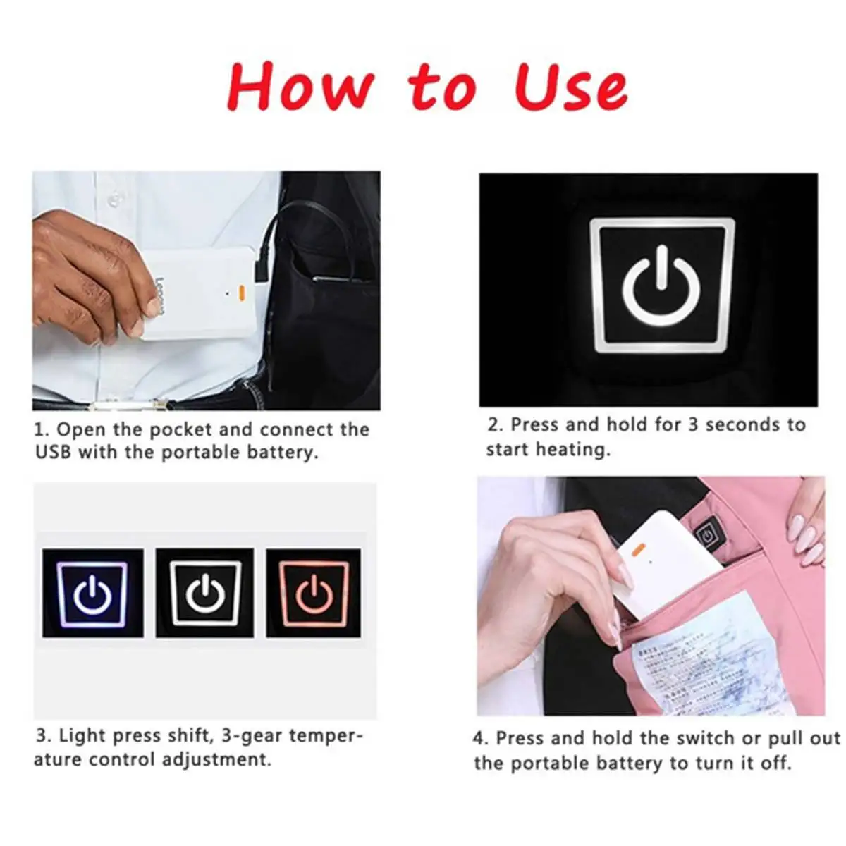 

Mens Smart Heating Cotton Vest USB Infrared Electric Heating Vest Autumn WinterWomen Outdoor Flexible Thermal Winter Warm Jacket