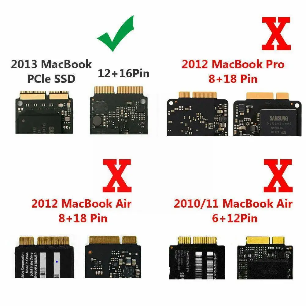 12 + 16 Pin SSD на M.2 NGFF PCI-e адаптер конвертер для Apple Air A1466 A1465 MacBook 2013-2015 Pro Y0A3 | Компьютеры