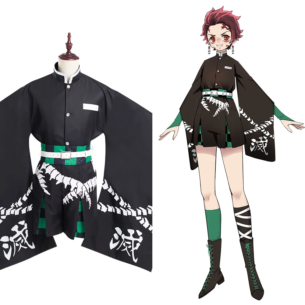 

Anime Demon Slayer Kamado Tanjirou Cosplay Costume Kimono Outfits Halloween Carnival Suit Re-creation Design