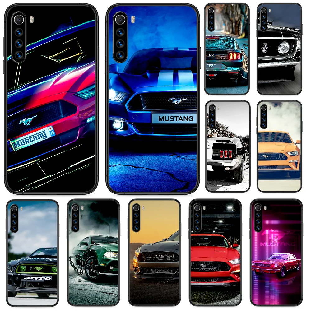 

Mustang Supercar Luxury Car Phone case For Xiaomi Redmi Note 7 8 8T 9 9S 4X 7 7A 9A K30 Pro Ultra black Etui silicone coque tpu
