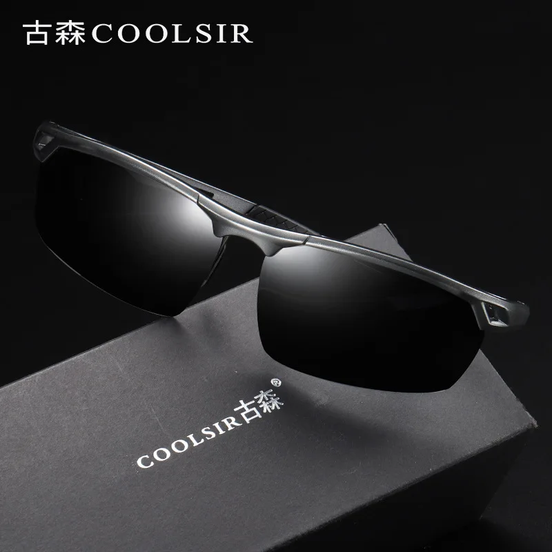 Модные мужские солнцезащитные очки поляризационные из алюминиево-магниевого