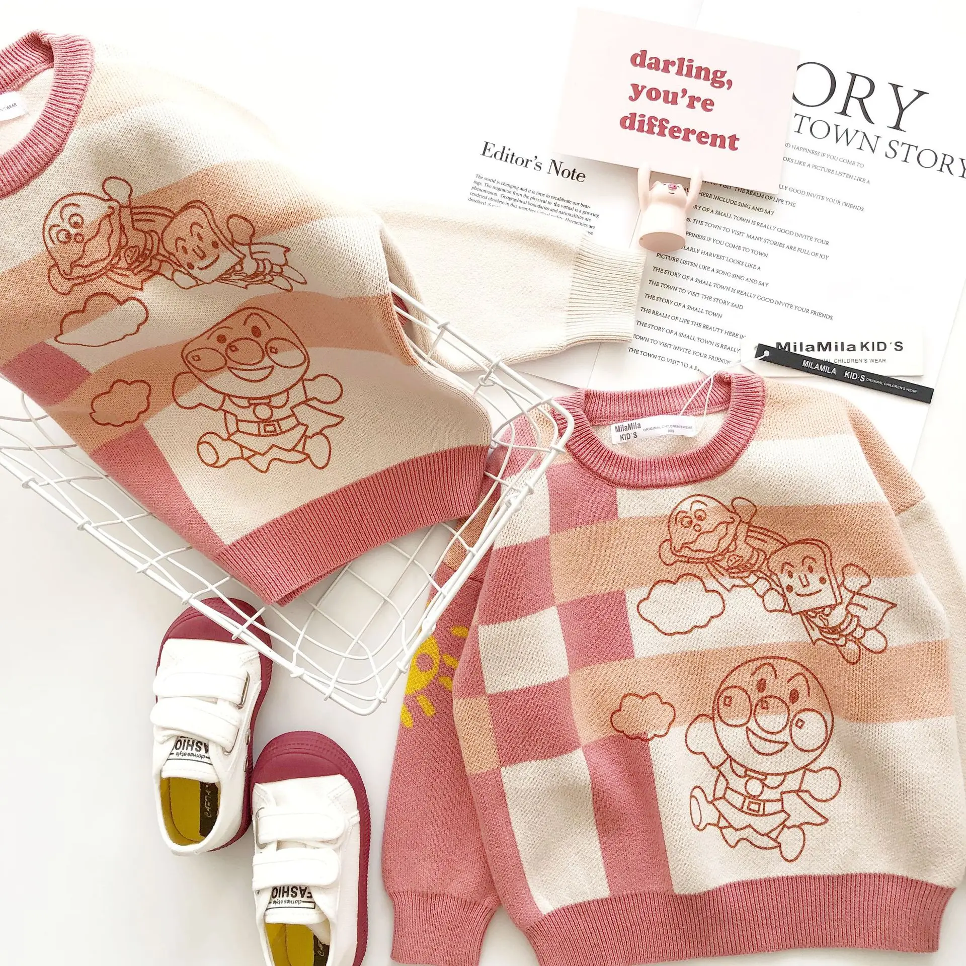 Tonytaobaby/осенне зимние новые детские свитера оранжевые хлопковые с рисунком Свитер