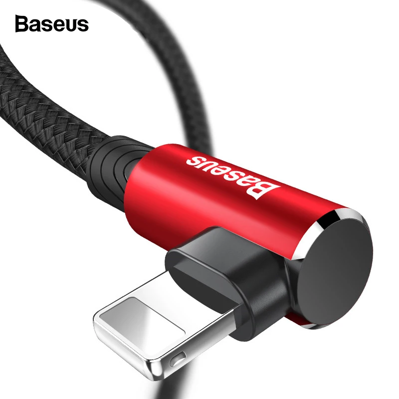 Baseus 90 градусов USB кабель для iPhone Xsmax Xs Xr X 8 7 6 6s 5 5S SE Быстрая зарядка зарядное устройство кабель для передачи данных адаптер Кабели для мобильных телефонов