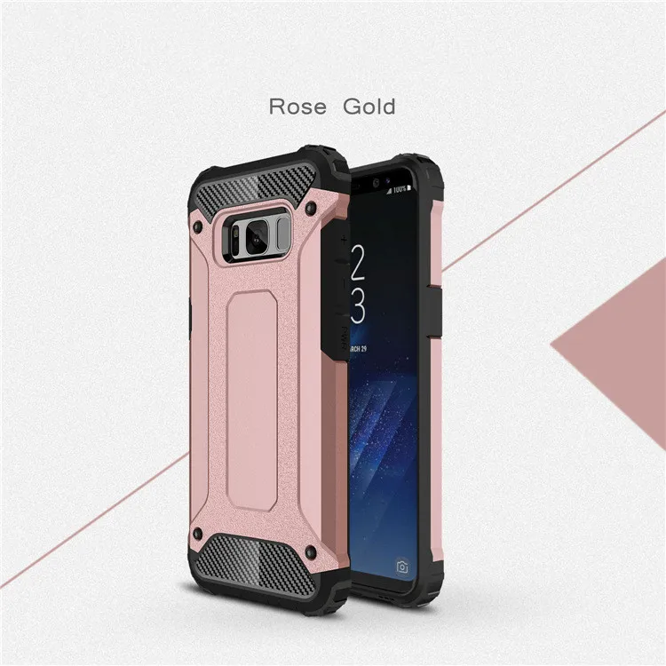 Роскошный прочный армированный чехол для телефона samsung Galaxy S10 S8 S9 Plus S10e S5 S6 S7 Edge Гибридный ПК Противоударный защитный чехол - Цвет: Rose gold