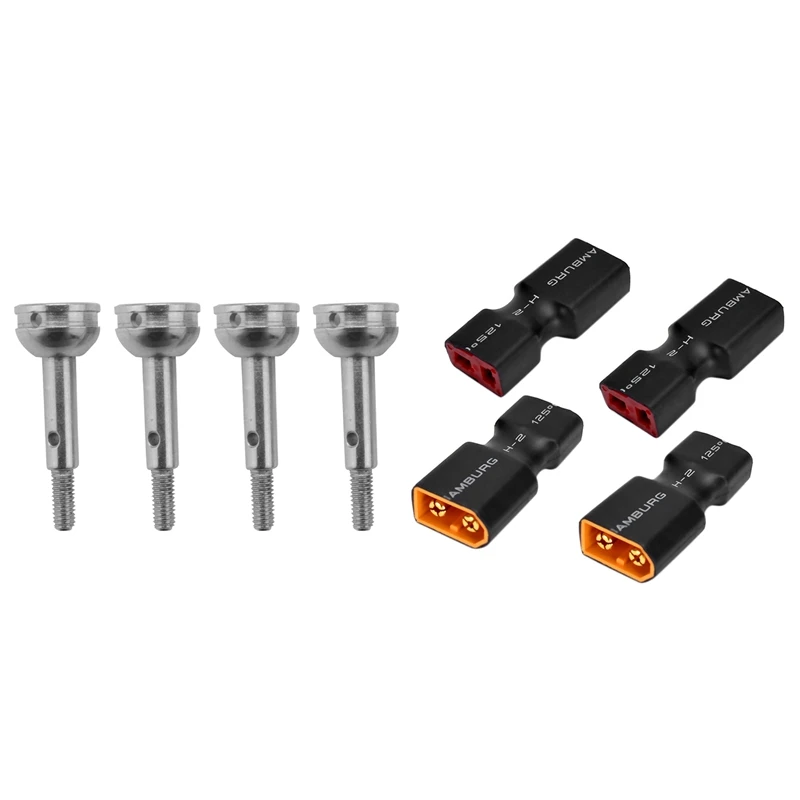 

4 шт. Т-образный переходник для разъема RC литий-полимерный аккумулятор и 4 шт. стальных передних/задних осей колеса