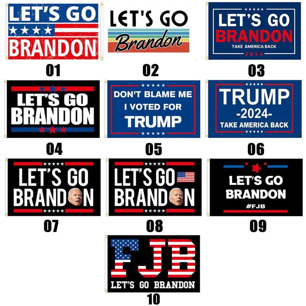 Nation American Flag Trump Support Indoor Outdoor Flags Banner Let's Go Brandon FJB |