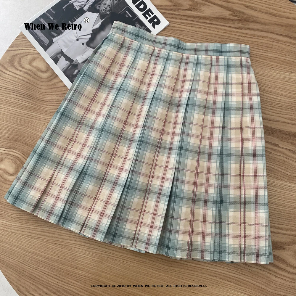 

School High Waist Women Summer Short Pleated Skirt Female Sweet Mini Plaid Skirts VD1890 Black Red Tennis Skirt Y2K