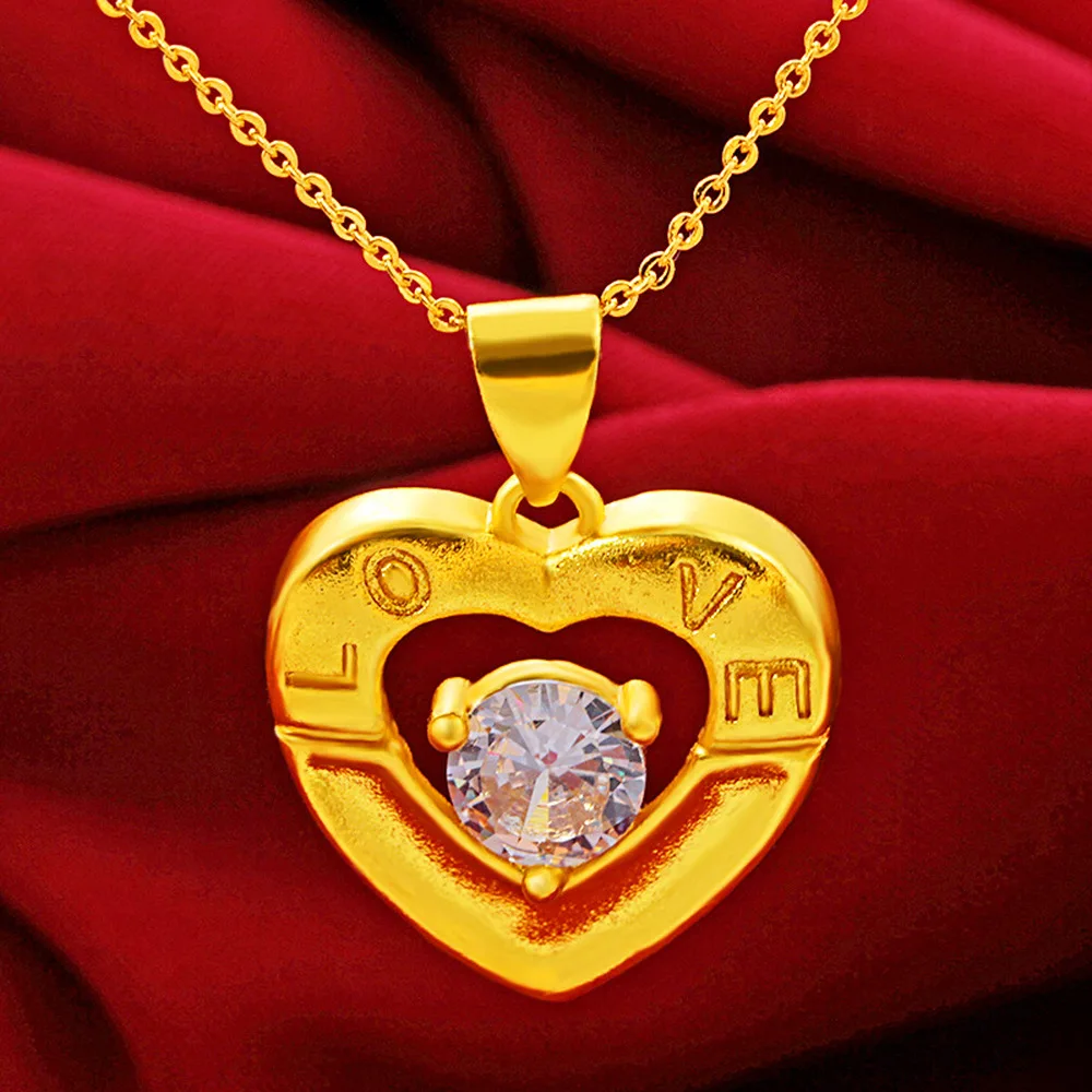

VAMOOSY Romantic Necklaces for Women Love Heart Shape Necklace 2021 High Quality Luxury Rhinestones Ladies Jewelry Bridal Gifts
