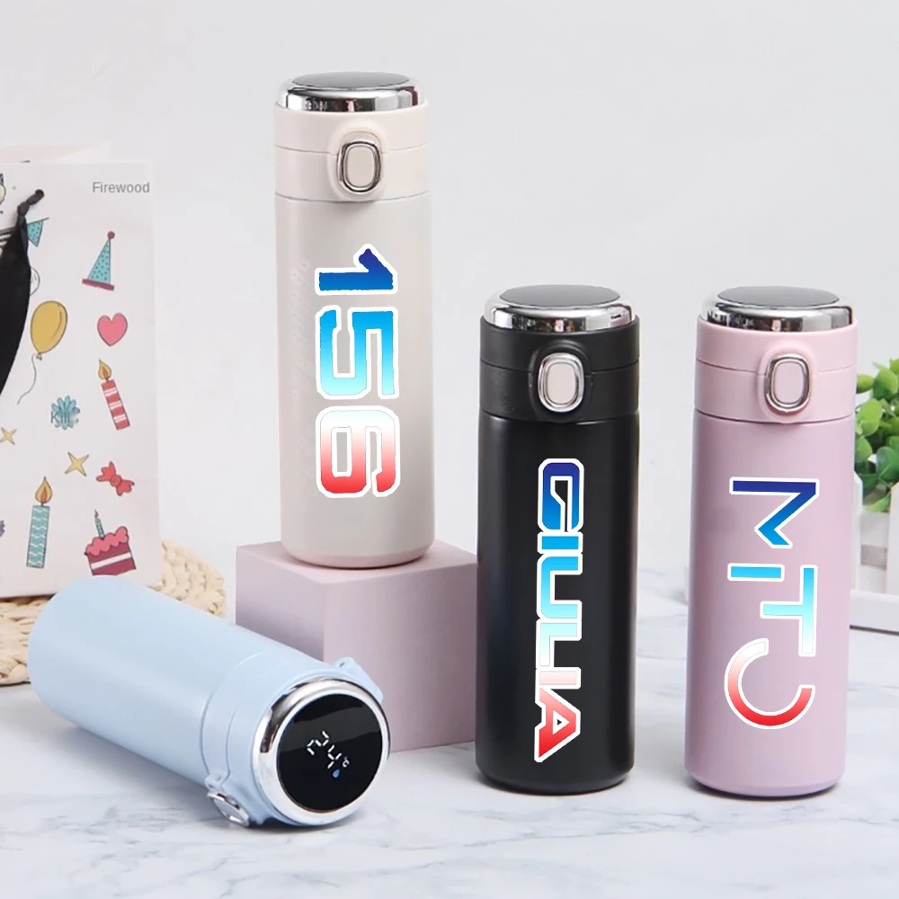 

420ml Stainless Steel Thermos Touch Display Temperature Bottle For Alfa Romeo Giulia Giulietta 159 156 MITO Stelvio Accessories