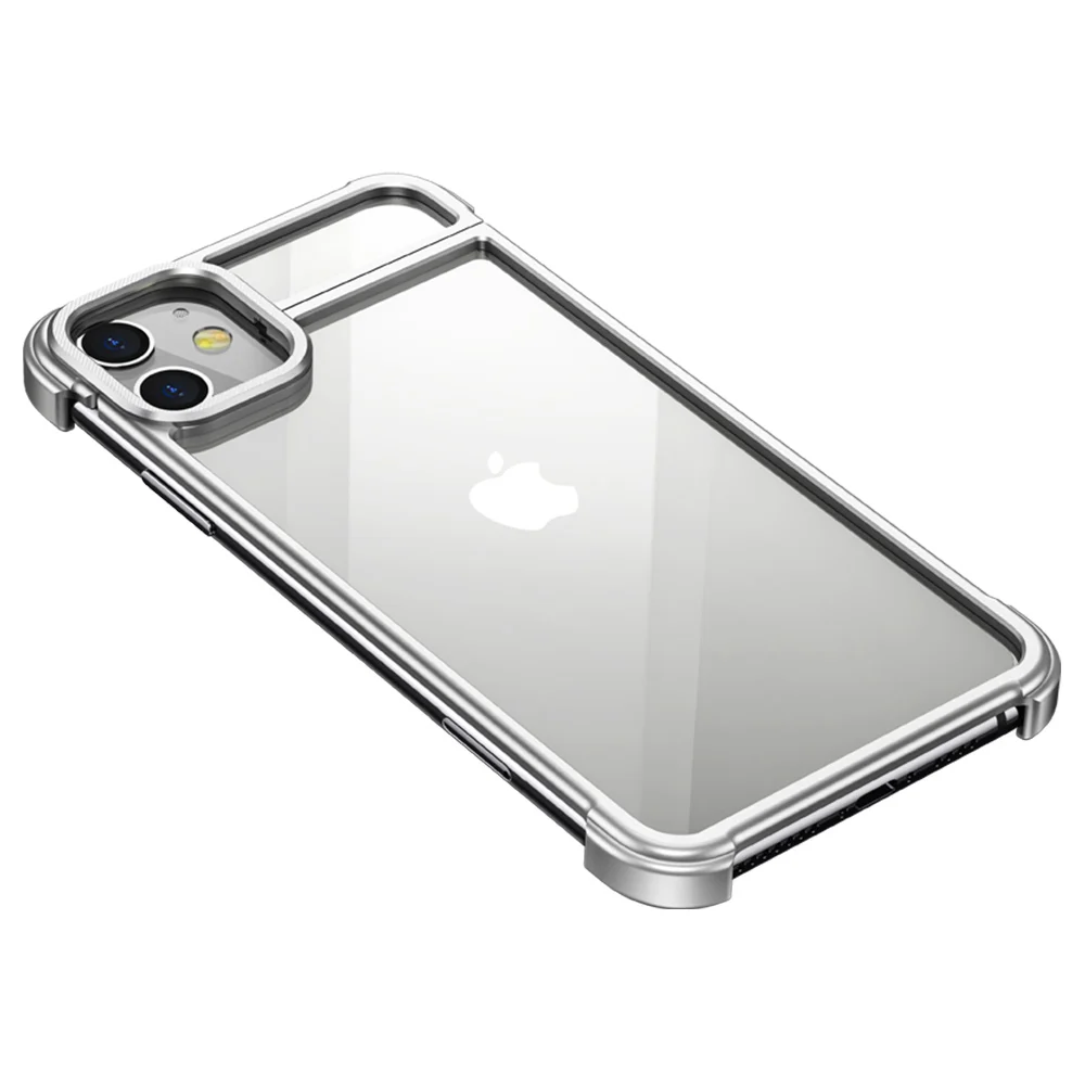 Чехол для телефона с металлической рамкой для Iphone11 11pro, магнитный притяжение, голая машина, защита от падения, чехол для телефона для Iphone11 pro max - Цвет: Серебристый