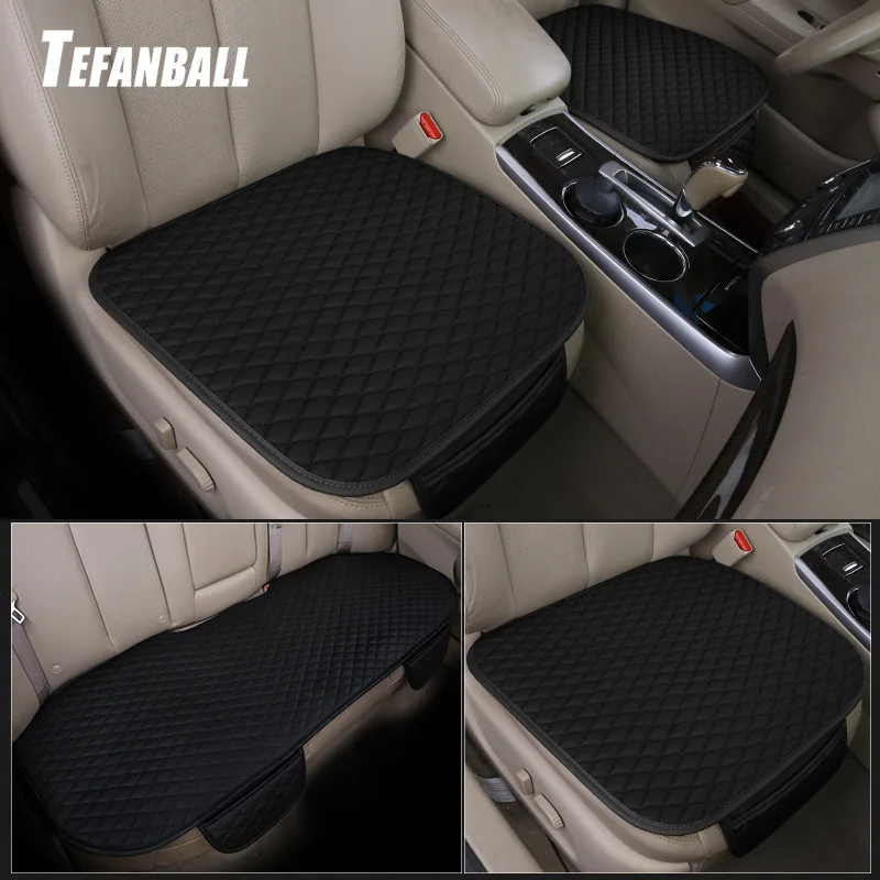 

Tefanball Linen Fabric Car Front Seat Cover Four Seasons Anti Slip Mat Car Single Seat Cushion Cover Chair Pad Universal Size