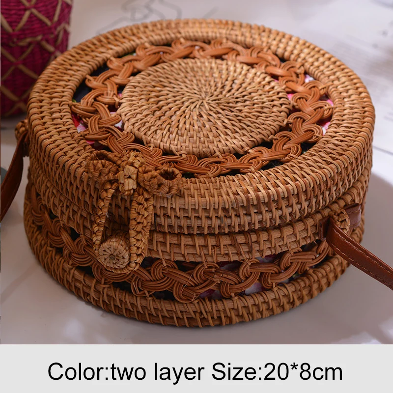 Realer Women Crossbody Bag Rattan Bags Round Straw Handmade Woven Beach Shoulder for Summer Travel Ladies 2020 |