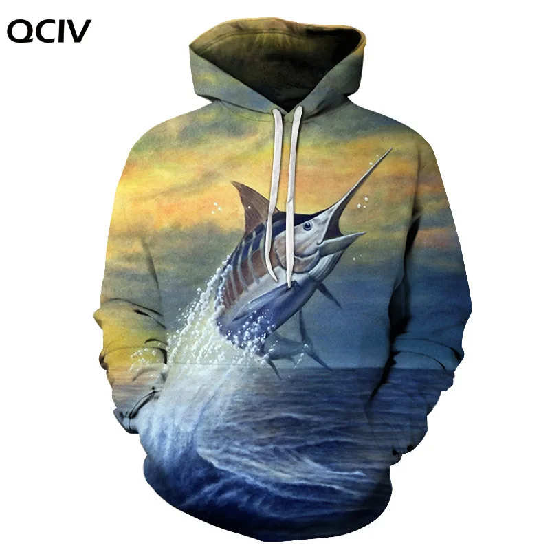 

Spring and autumn hoodie fishing print top hot style loose hooded 3D printed hoodie unisex fashion sweatshirt casual wear