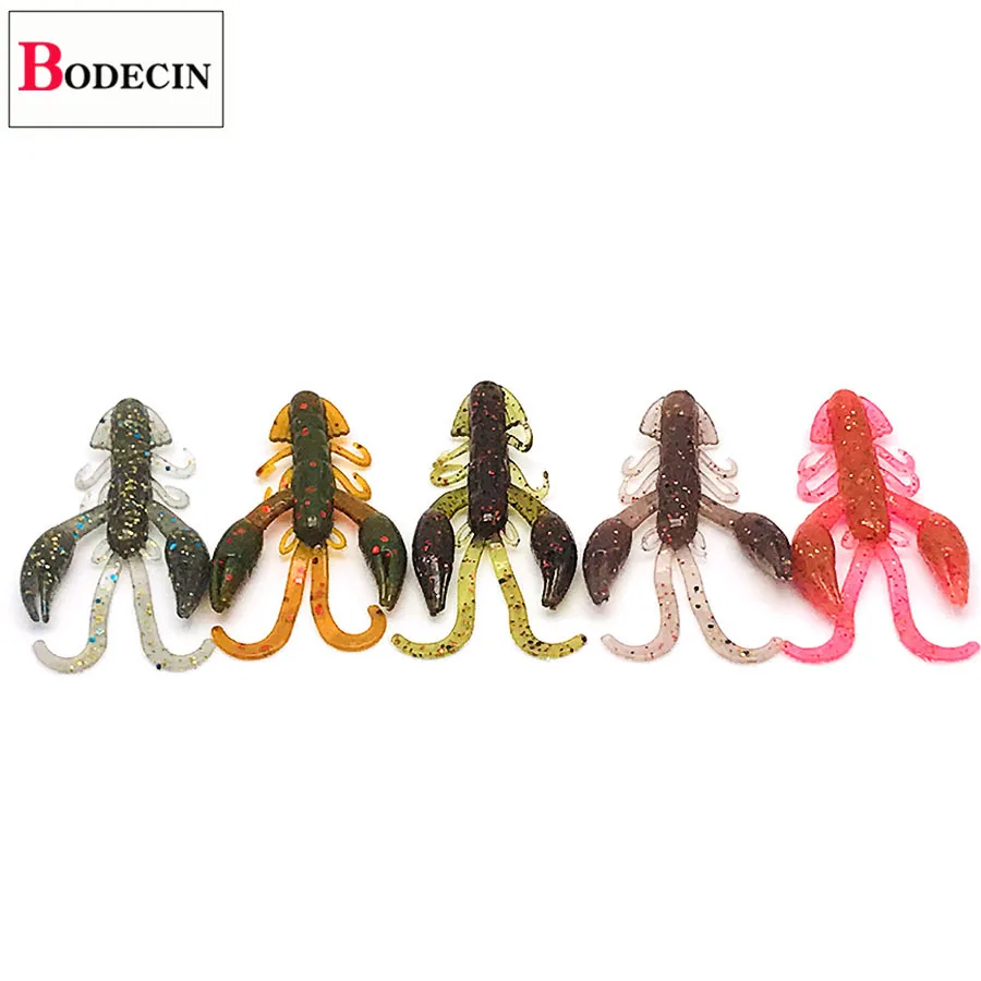 Mixed color 10PCS Мягкие резиновые приманки для рыбалки, Щука-Шад креветка, австралийский окунь, 10 шт., силиконовые поддельные приманки, воблеры, 50 мм, искусственные черви, приманки для карпа, приманки - Цвет: Mixed color 10PCS