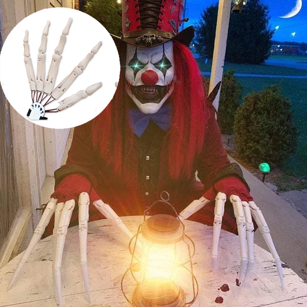 

Halloween Decoration Articulated Fingers Flexible Halloween Finger Gloves Props Horror Ghost Claw Movable Finger Party Supplies