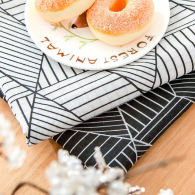 Buulqo Черно Белая Квадратная хлопчатобумажная и льняная ткань для шитья диванов