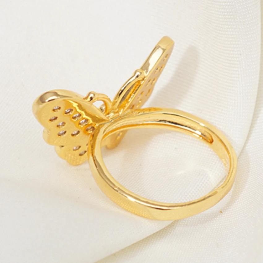 Элегантные кольца с бабочкой и микро кубическим цирконием для женщин вечерние