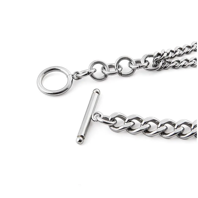 

2021 New Trendy Brand Hip Hop Titanium Steel Bracelet Original Silver Simple And Popular High-End Jewelry Bracelet Adjustable
