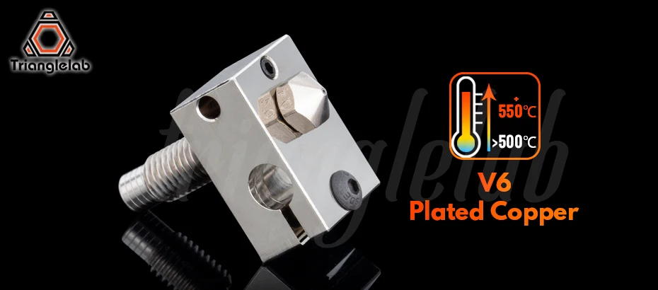 Trianglelab V6 медь Hotend высокая температура сопла тепловой блок теплоотвод радиатор для PETG PEEK PEI ABS углеродное волокно