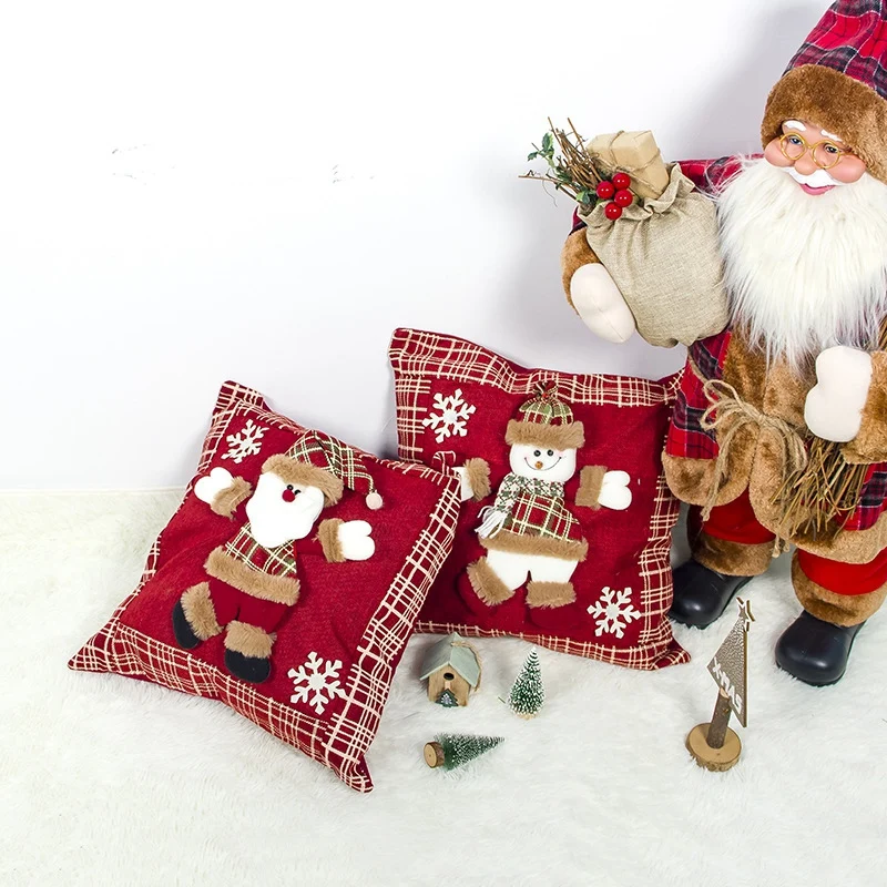 2 шт. Рождественские украшения Набор подушек ткань трехмерная кукла Санта-Клауса