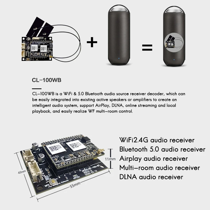 Wi-Fi 2 4G и Bluetooth 5 0 управление через приложение многоисточник модуль усилитель