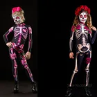 Девочки; Дети Хэллоуин Косплэй Череп Роза дьявол призрак вечерние Косплэй страшно Косплэй костюм комбинезон для маленьких девочек День мертвых