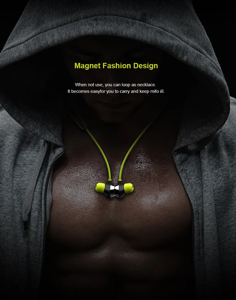 Mifo i8 Bluetooth спортивные наушники беспроводные стерео музыкальные наушники с магнитной подзарядкой bluetooth наушники