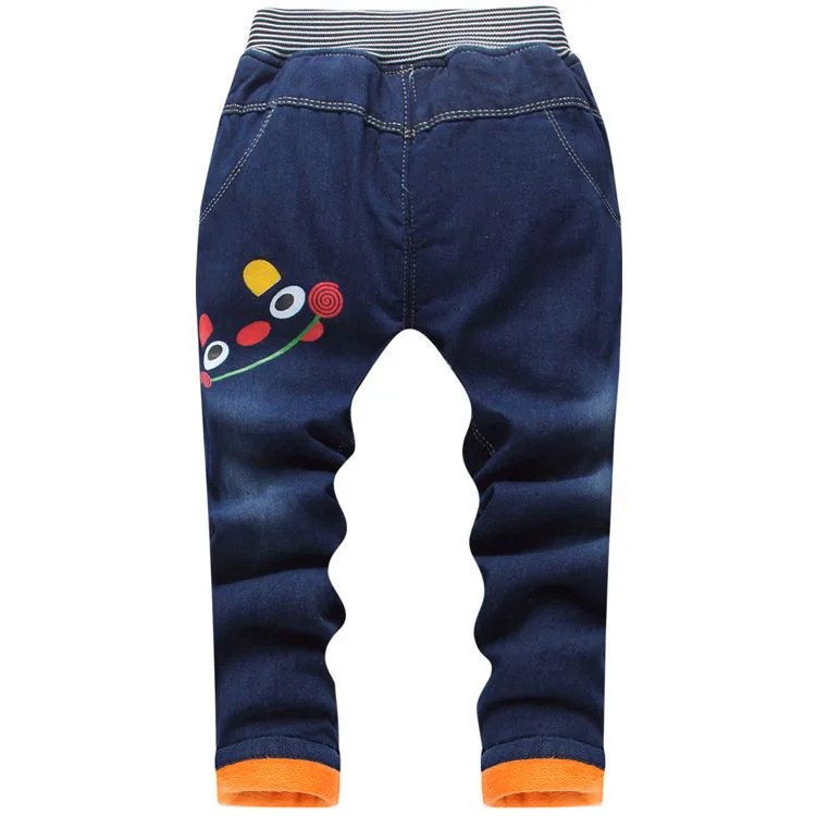 От 2 до 7 лет зимние золотые вельветовые детские джинсы штаны плотные джинсовые с