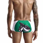 Купальник мужской, пикантные трусы-боксеры для плавания, купальные костюмы, Пляжное нижнее белье для водных видов спорта с акулами, летние пляжные шорты