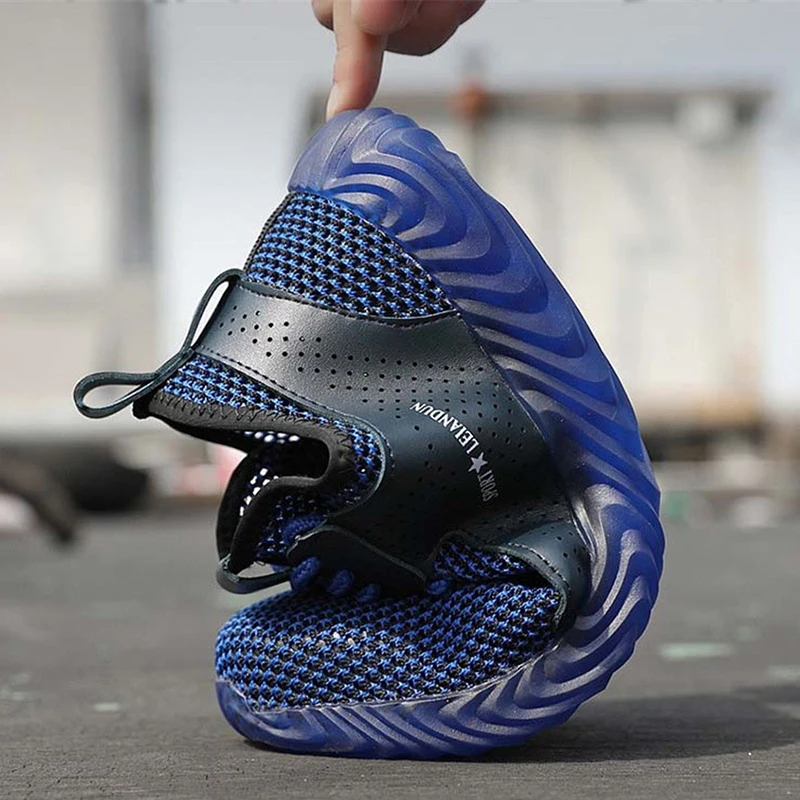 Мужская защитная обувь стальная конструкция для работы Нескользящая