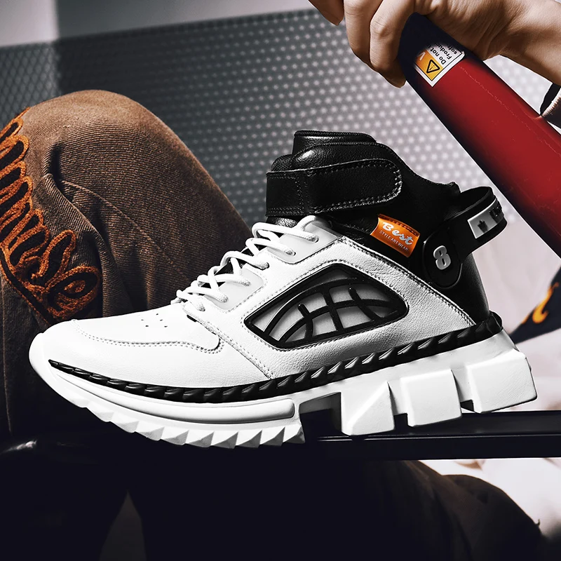 

Dynamic Fashion PU Leather Men Running Shoes Lightweight Soles Breathable Sport Shoes Sneakers Outdoor Footwear Jogging Trainers