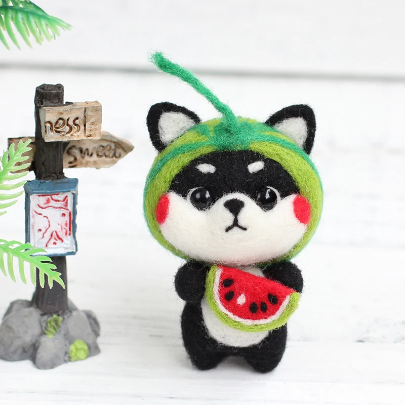 1Set Wool Felt DIY Package Non-Finished Cute Mini Dog Deer Craft For Handmade Needle Poked Kitting Material Set | Дом и сад