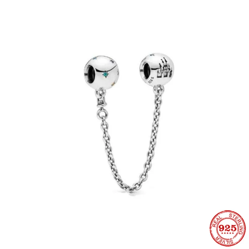 

925 Silver New Safety Chain Moon Flower Butterfly Queen Bead Fit Pandora Original Bracelet Charms Beads For Women DIY Jewelry