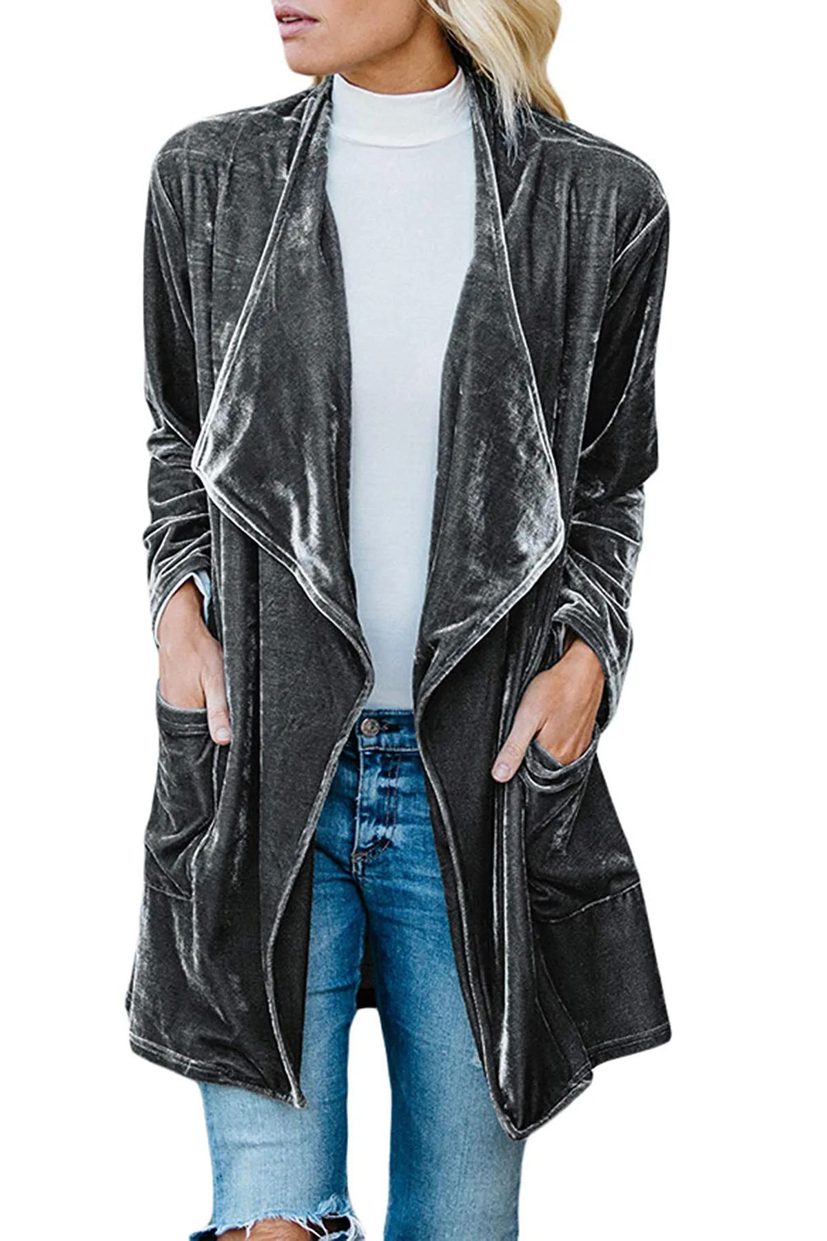 

New Style for Autumn Winter Women's Coat Velvet Long Windbreaker Women Trenchcoat