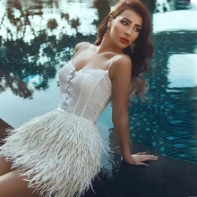 Mini robe de Cocktail, blanche, Sexy, à bretelles Spaghetti, courte, élégante, sans manches, en dentelle, robe de bal, 2022  (2)