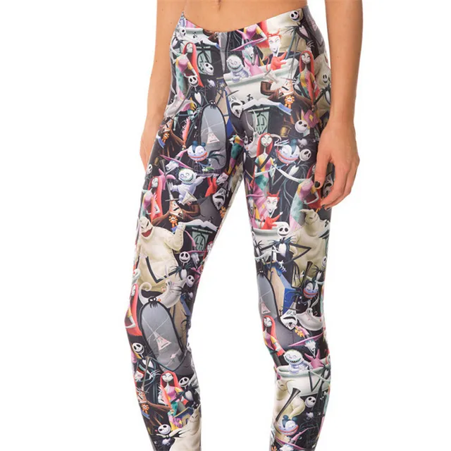 YSDNCHI Digital Cartoon Print Leggings Women Fashion Fitness Trousers Halloween Gym Pants Sexy 1