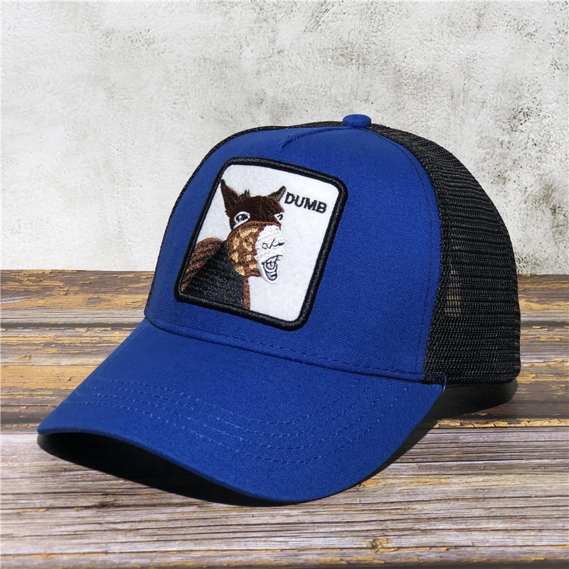 

Donkey with Open Mouth Dumb New Baseball Cap Christmas Deer Animal Exquisite embroidery Anime Cute Summer Mesh Sunshade hats