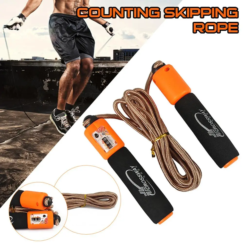 

118" Jump Ropes Counting Skipping Rope Adjustable Textile Rope Crossfit Gym Fitness Equipments